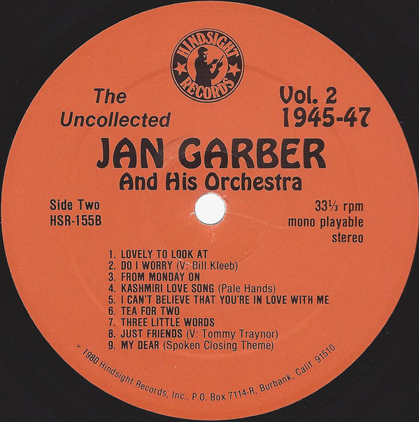 Jan Garber And His Orchestra : The Uncollected Jan Garber, Vol. 2, 1946-1947 (LP, Mono)