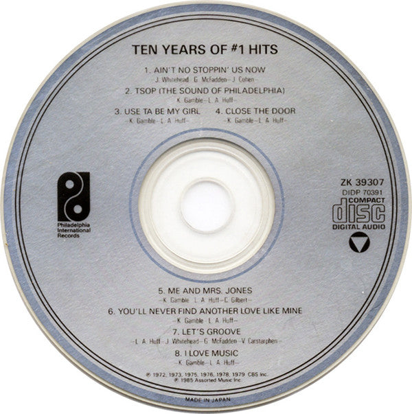 Various : Ten Years Of # 1 Hits (A Decade Of Hits - Philly International's Greatest) (CD, Comp, RE, JVC)