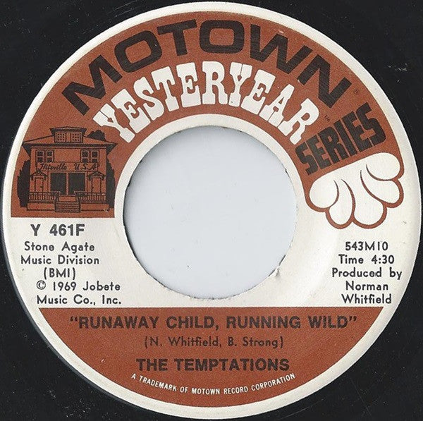 The Temptations : Cloud Nine / Runaway Child, Running Wild (7")
