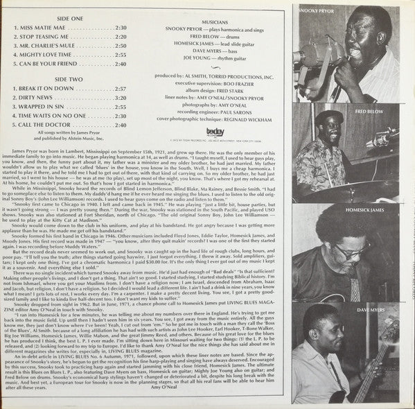 Snooky Pryor : And The Country Blues (LP, Album)
