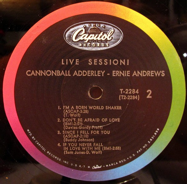 Cannonball Adderley / Ernie Andrews : Live Session! Cannonball Adderley With The New Exciting Voice Of Ernie Andrews! (LP, Album, Mono)