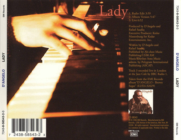 D'Angelo : Lady (CD, Single)
