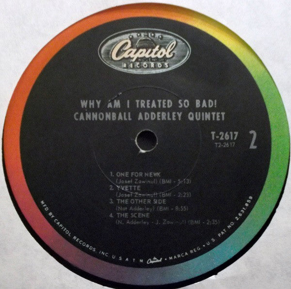 The Cannonball Adderley Quintet : Why Am I Treated So Bad! (LP, Album, Mono)