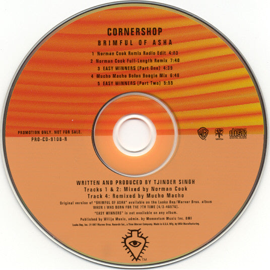 Cornershop : Brimful Of Asha (CD, Single, Promo)