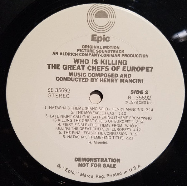 Henry Mancini : Who Is Killing The Great Chefs Of Europe? (LP, Album, Promo)