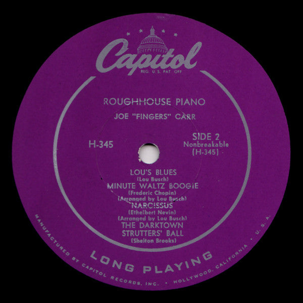 Joe "Fingers" Carr : Rough House Piano (10", Mono, RP)