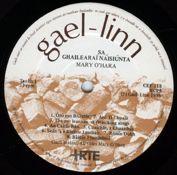 Mary O'Hara : Sa Ghailearaí Náisiúnta (LP, Album)