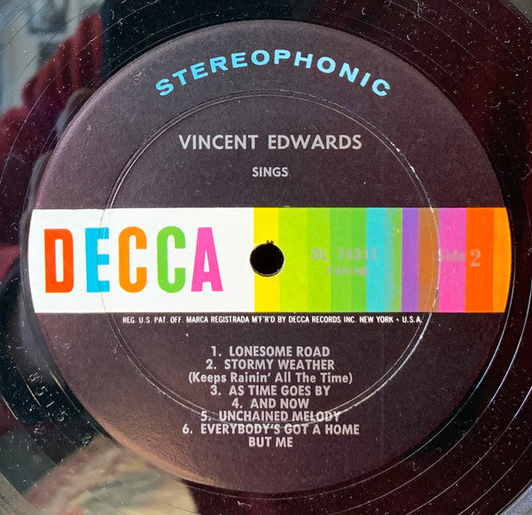 Vincent Edwards* : Vincent Edwards Sings (LP, Album)