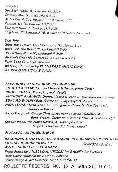 Dust Bowl Clementine : Dust Bowl Clementine (LP, Album, Promo)