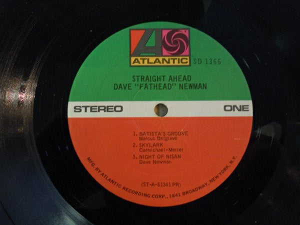 David "Fathead" Newman : Straight Ahead (LP, RP)