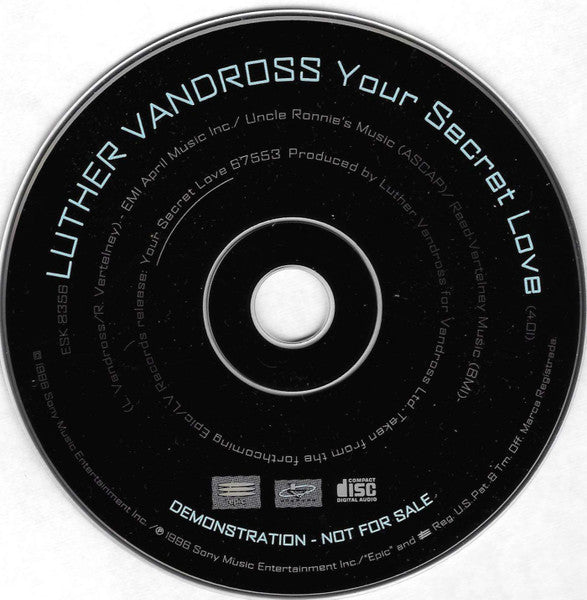 Luther Vandross : Your Secret Love (CD, Single, Promo)