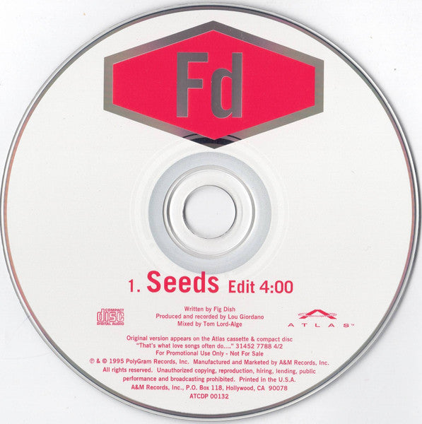 Fig Dish : Seeds (CD, Single, Promo)