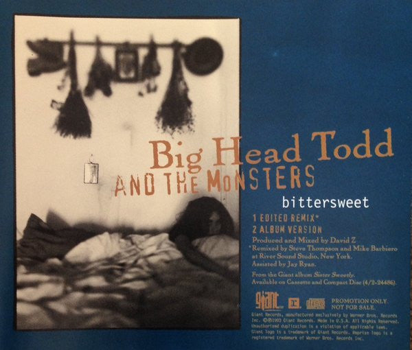 Big Head Todd And The Monsters : Bittersweet (CD, Single, Promo)
