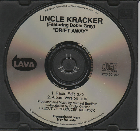 Uncle Kracker Featuring Dobie Gray : Drift Away (CD, Single, Promo)