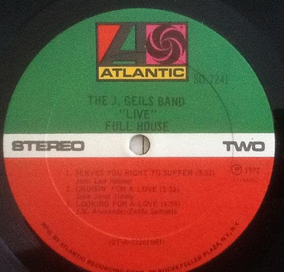 The J. Geils Band : "Live" Full House (LP, Album, RE, RI)