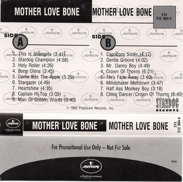Mother Love Bone : Mother Love Bone (Cass, Comp, Promo)