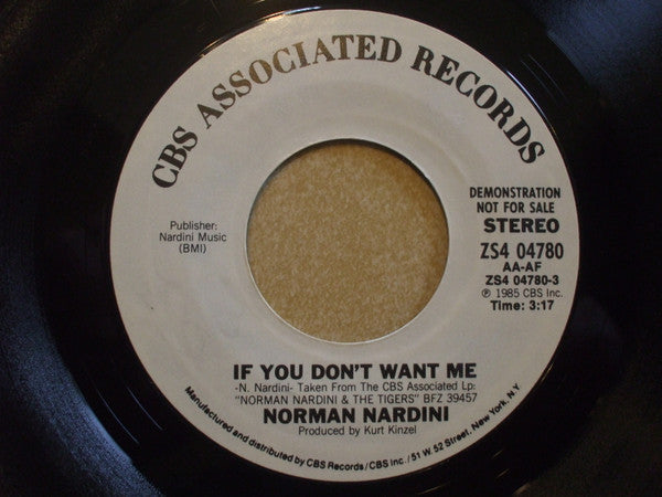 Norman Nardini And The Tigers : If You Don't Want Me (7", Promo)