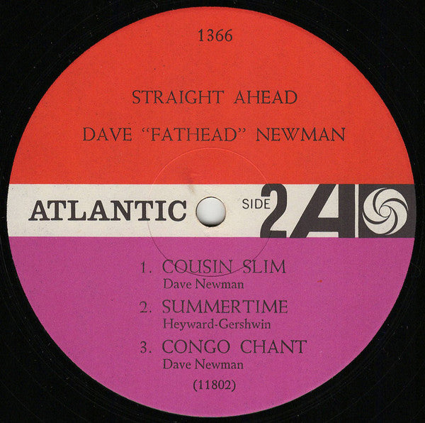 David "Fathead" Newman : Straight Ahead (LP, Album, Mono)