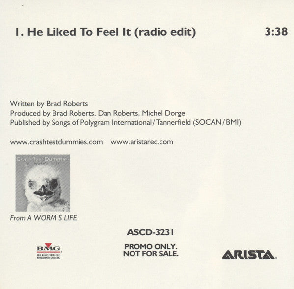 Crash Test Dummies : He Liked To Feel It (CD, Single, Promo)