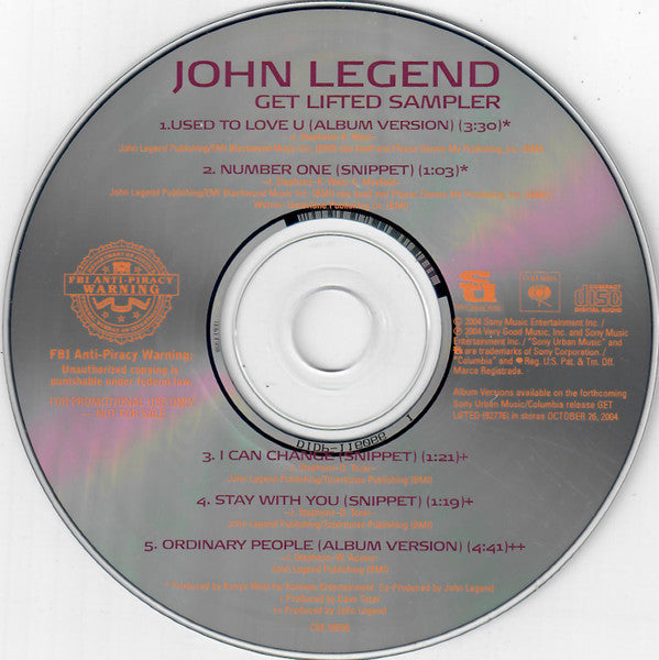 John Legend : Get Lifted Sampler (CD, Promo, Smplr)