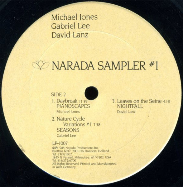 Michael Jones, Gabriel Lee, David Lanz : Narada Sampler #1 (LP, Comp, Club, Smplr)