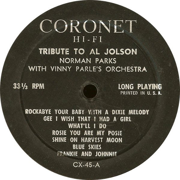 Norman Brooks : The Songs Of Al Jolson (LP, Album)