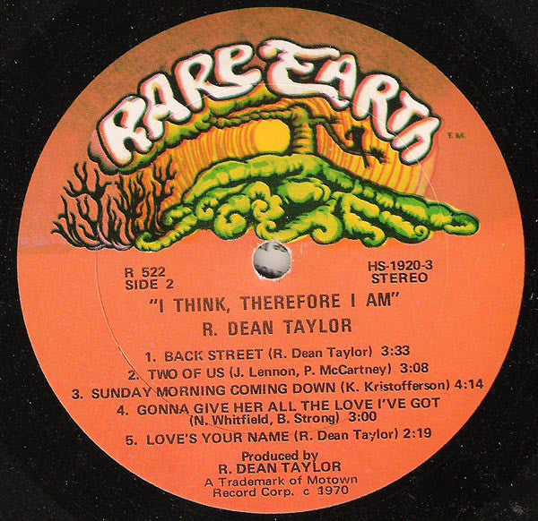 R. Dean Taylor : I Think, Therefore I Am (LP, Album)
