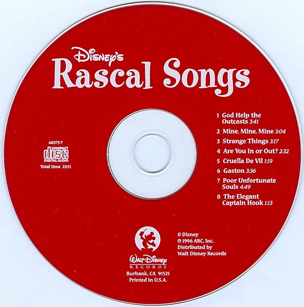 Various : Disney's Rascal Songs, Volume 2 (CD, Comp)