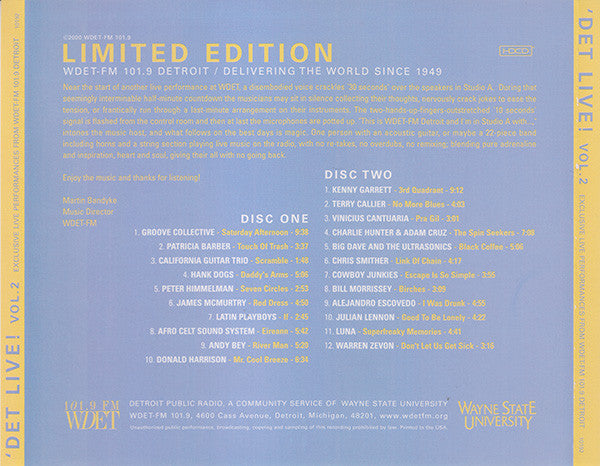 Various : 'Det Live! Vol. 2 (2xHDCD, Comp, Ltd)