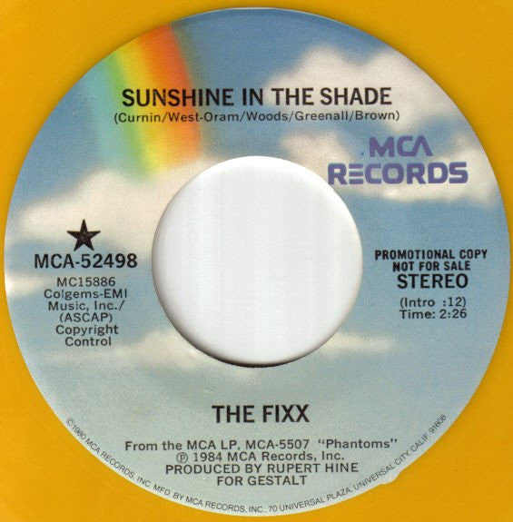 The Fixx : Sunshine In The Shade (7", Single, Promo, Yel)