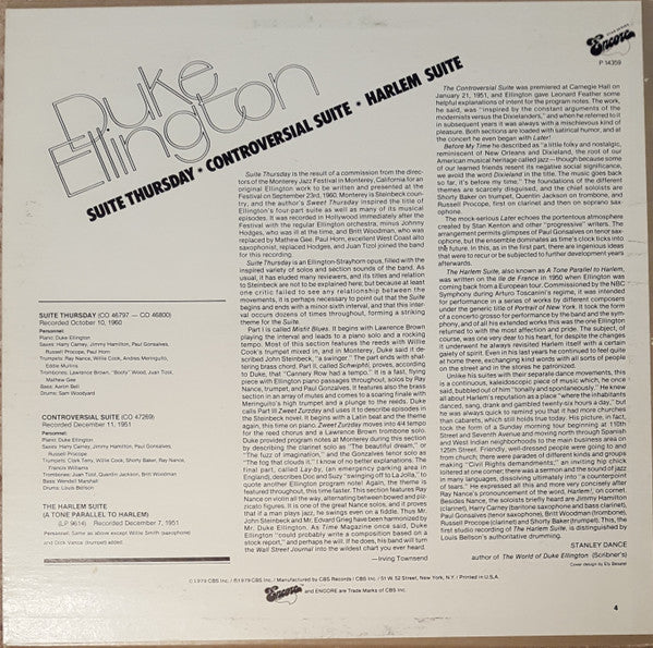 Duke Ellington And His Orchestra : Suite Thursday - Controversial Suite - Harlem Suite (LP, Mono)