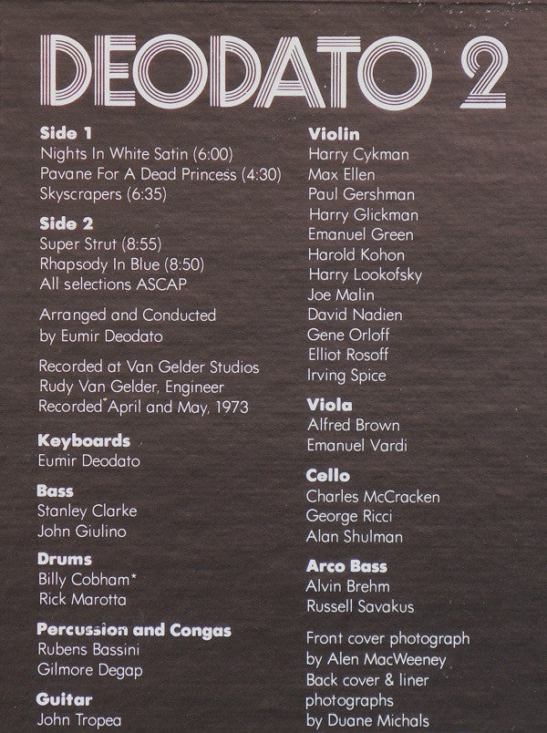 Eumir Deodato : Deodato 2 (LP, Album, Uni)