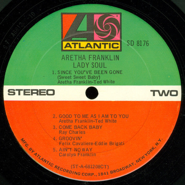 Aretha Franklin : Lady Soul (LP, Album, RE, CT)