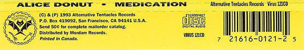 Alice Donut : Medication (CD, Single)