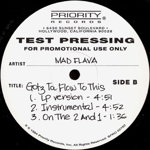 Mad Flava : To Tha Break / Gotz Ta Flow To This (12", Promo, TP)