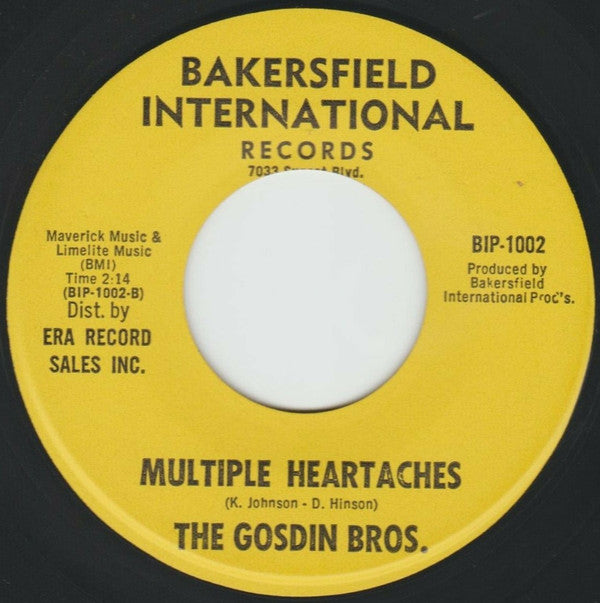 The Gosdin Brothers : Hangin' On (7", Single)
