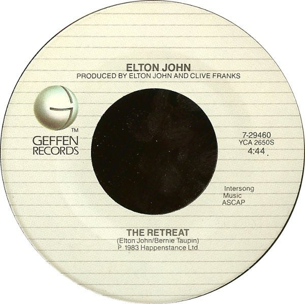 Elton John : I Guess That's Why They Call It The Blues (7", Single, Jac)