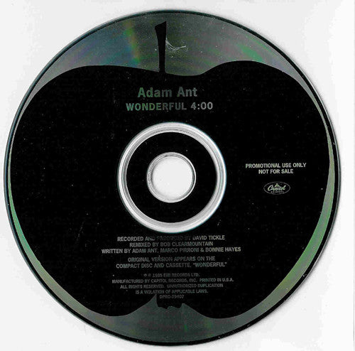 Adam Ant : Wonderful (CD, Single, Promo)