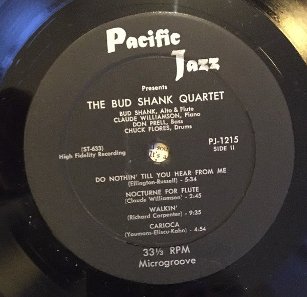 The Bud Shank Quartet* Featuring Claude Williamson : Bud Shank (LP, Album, Mono)