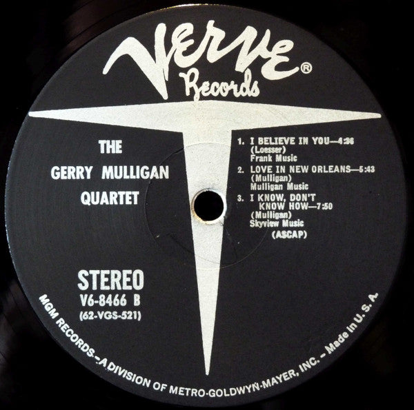 Gerry Mulligan Quartet : The Gerry Mulligan Quartet (LP, Album)