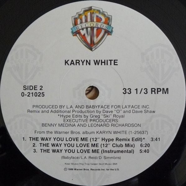 Karyn White : The Way You Love Me (12", Maxi, Gen)