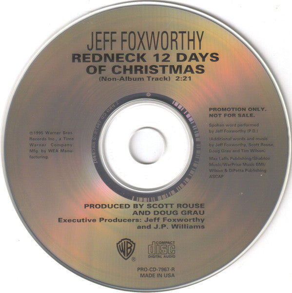 Jeff Foxworthy : Redneck 12 Days Of Christmas (CD, Promo)