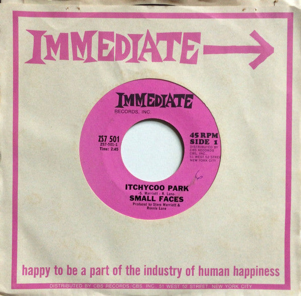 Small Faces : Itchycoo Park (7", Single, Pit)