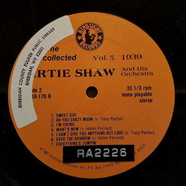 Artie Shaw And His Orchestra : The Uncollected Artie Shaw, Vol. 5, 1938-1939 (LP, Album, Mono)