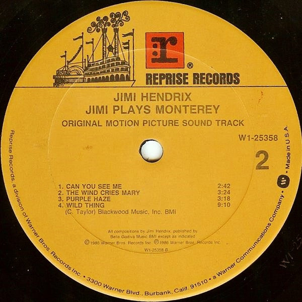 Jimi Hendrix : Jimi Plays Monterey Original Motion Picture Sound Track (LP, Album, Club)