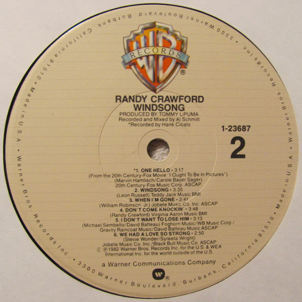Randy Crawford : Windsong (LP, Album, Los)