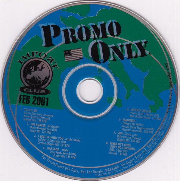 Various : Promo Only Import Club February 2001 (CD, Comp, Promo)