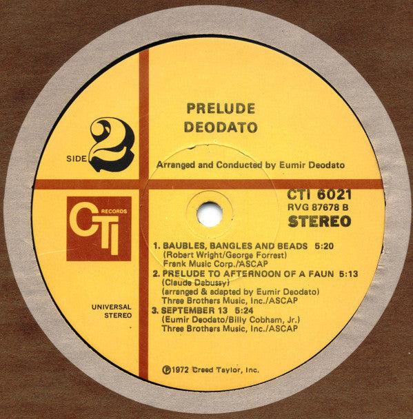 Eumir Deodato : Prelude (LP, Album, Gat)