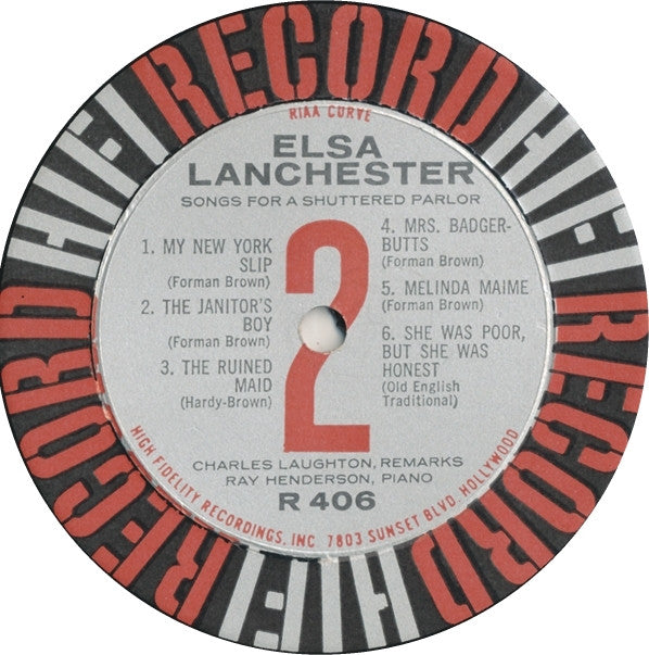 Elsa Lanchester : Songs For A Shuttered Parlor (LP, Album)