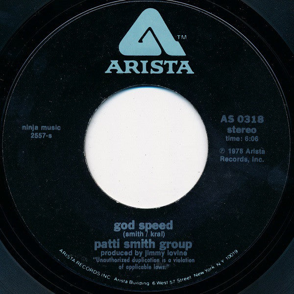 Patti Smith Group : Because The Night (7", Single, Ter)